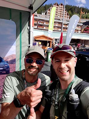 2023 UTMB Wildstrubel in Crans Montana. Thezurichrunner with the Manager Live Communication of Dacia Switzerland